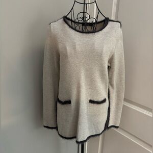 NIC+ZOE Fuzzy Knit Split Hem Tunic Sweater Size Small